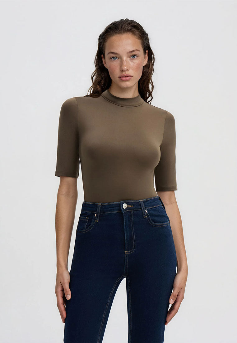 Women's Plain Turtleneck Bodysuit