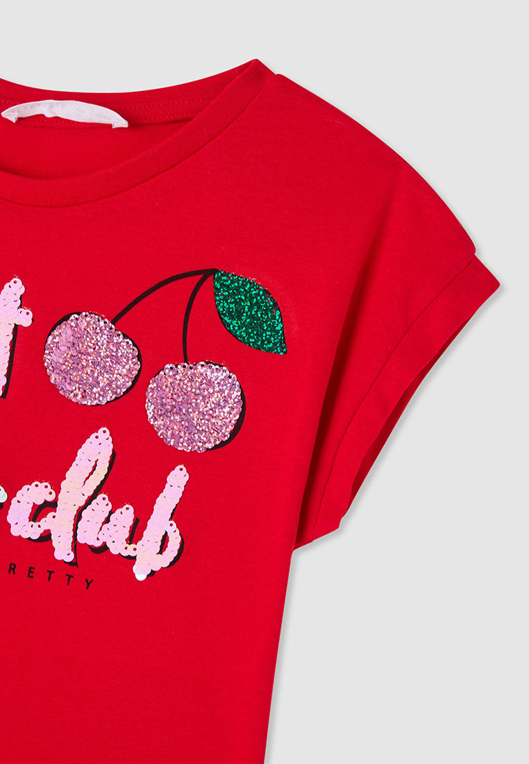 Kids Girls Short-sleeved T-shirt