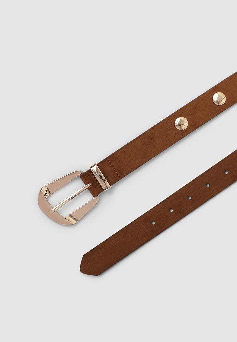 Women's Studded suede-effect belt