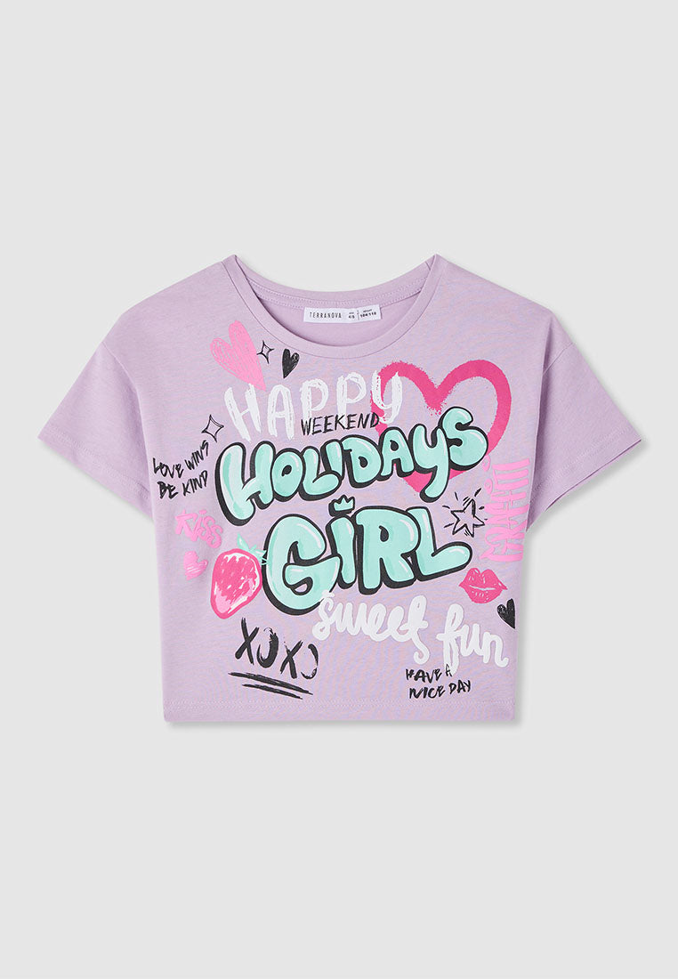 Graffiti-style print T-shirt for Girls