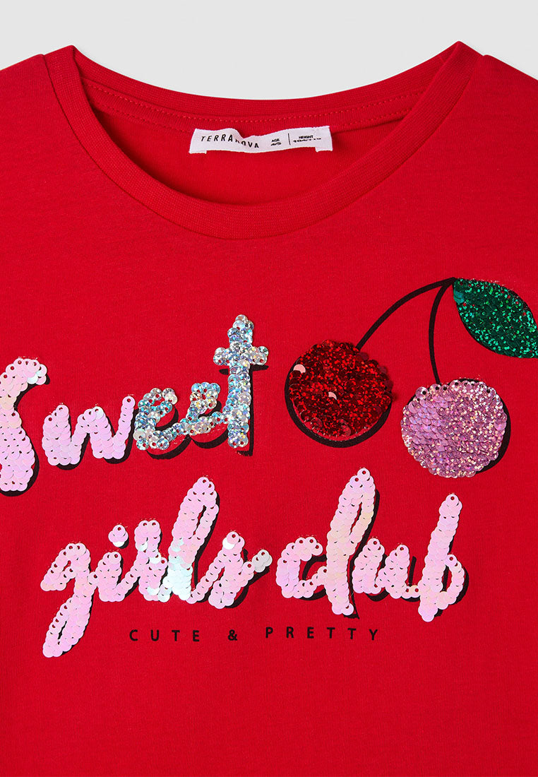 Kids Girls Short-sleeved T-shirt
