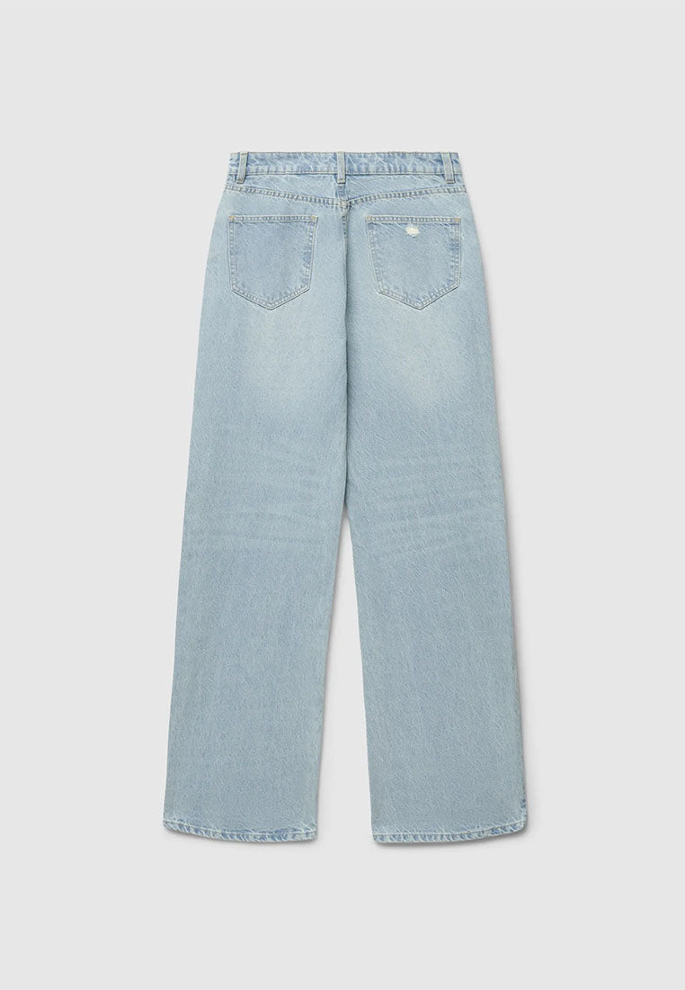 Women's Shredded Straight-Wide Jeans