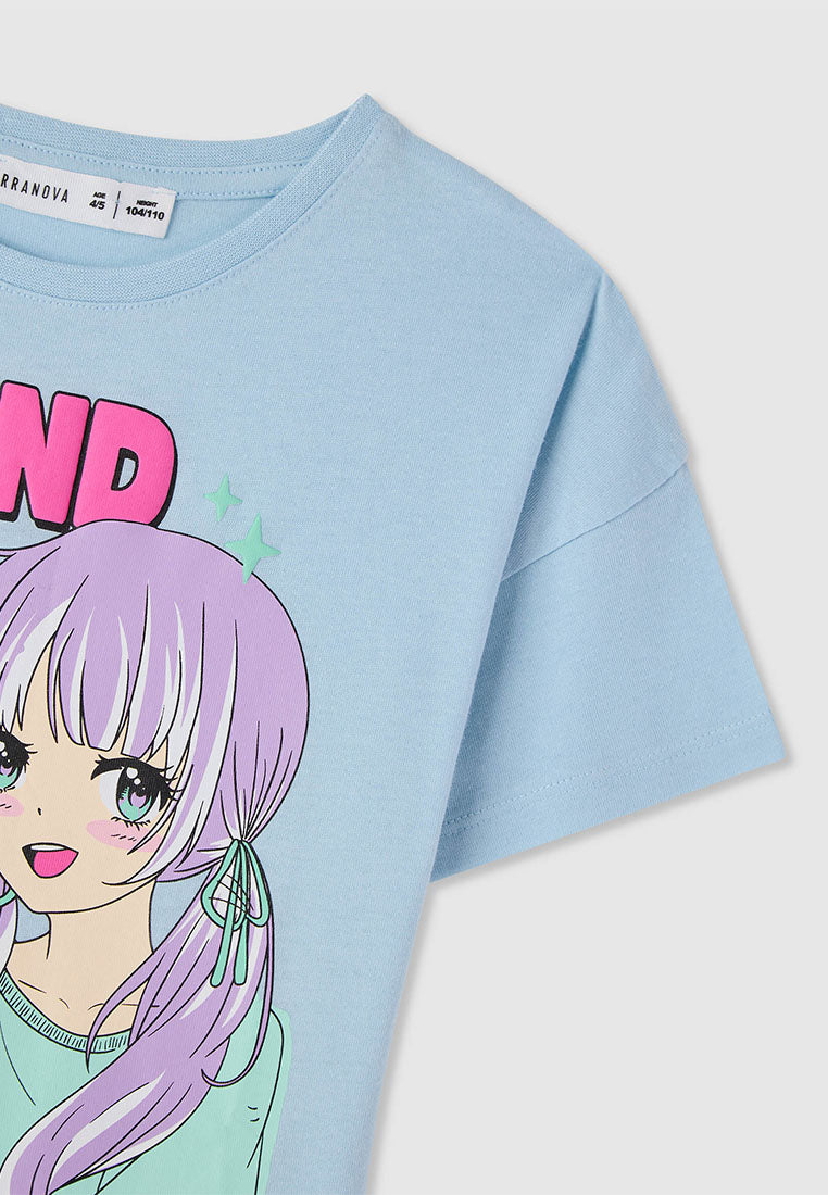Kids Girls Short-sleeved T-shirt