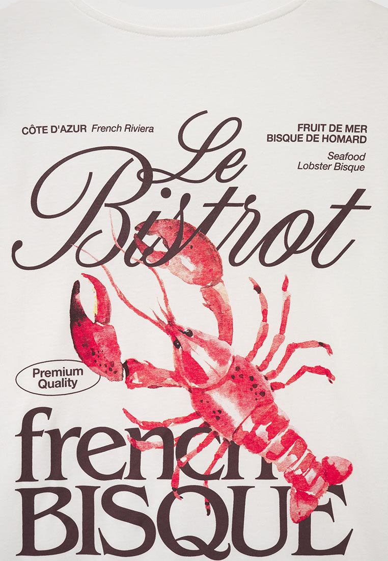 Women's Wide T-shirt with Lobster Print