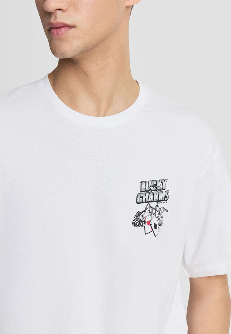 Men's Double-sided dice and card Print Tee