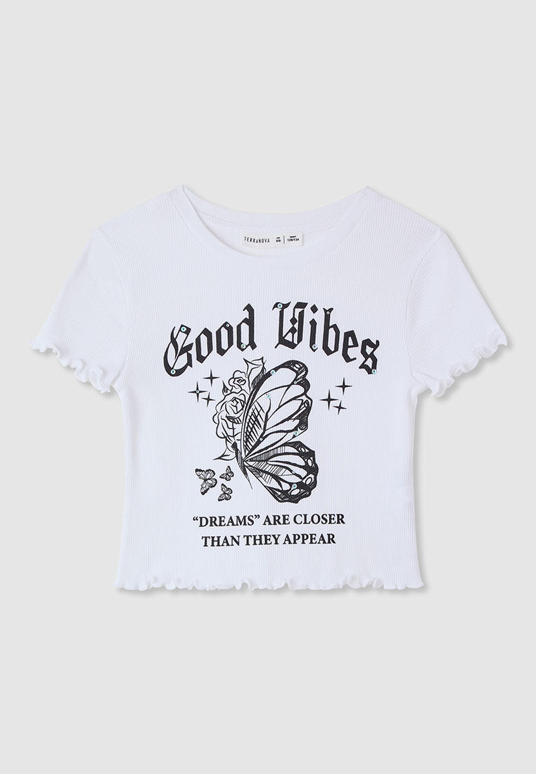 Kids Girls Short-sleeved T-shirt