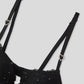 Women's Rhinestone & Heart Detail Lace Push-Up Bra