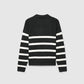 Women's Striped polo collar sweater