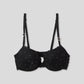 Women's Rhinestone & Heart Detail Lace Push-Up Bra