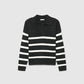 Women's Striped polo collar sweater