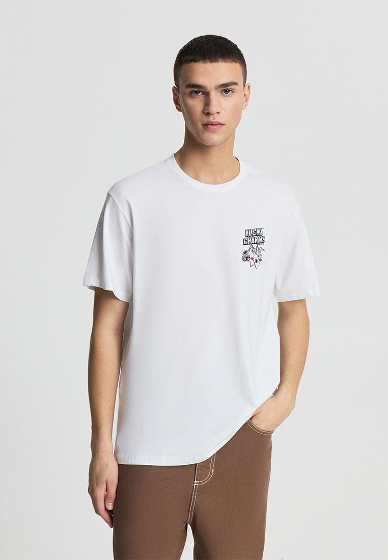 Men's Double-sided dice and card Print Tee