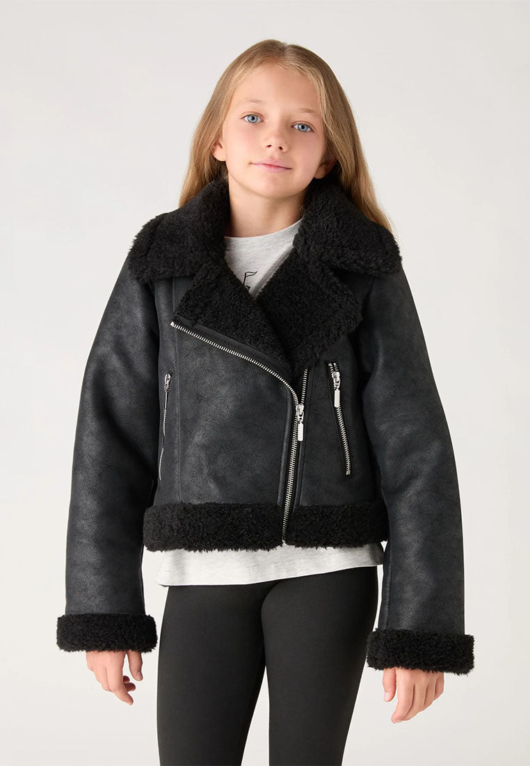 Biker jacket with collar for Girls