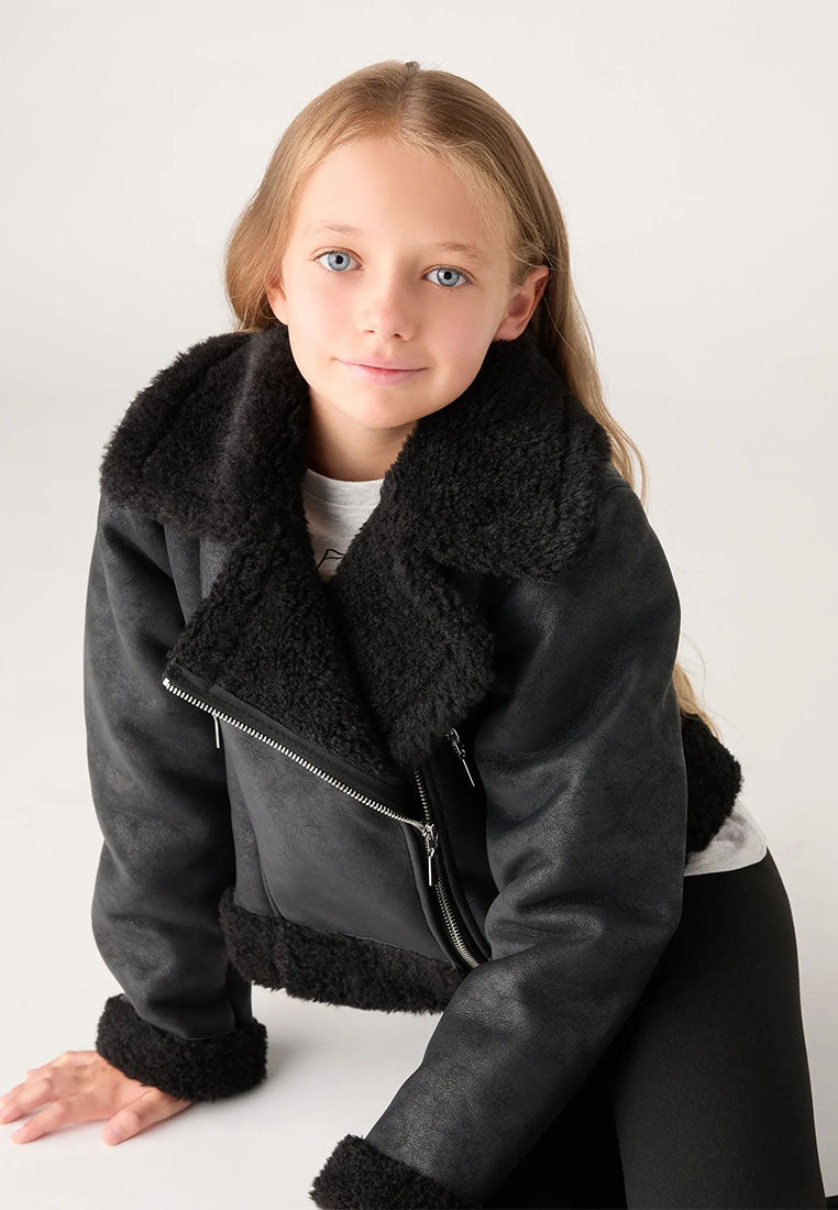 Biker jacket with collar for Girls