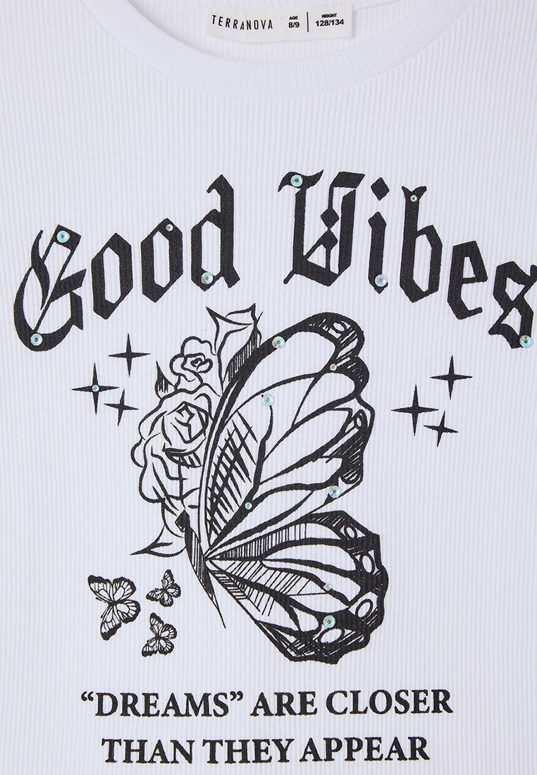 Kids Girls Short-sleeved T-shirt