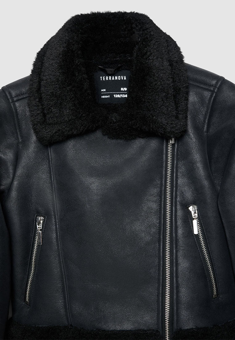 Biker jacket with collar for Girls