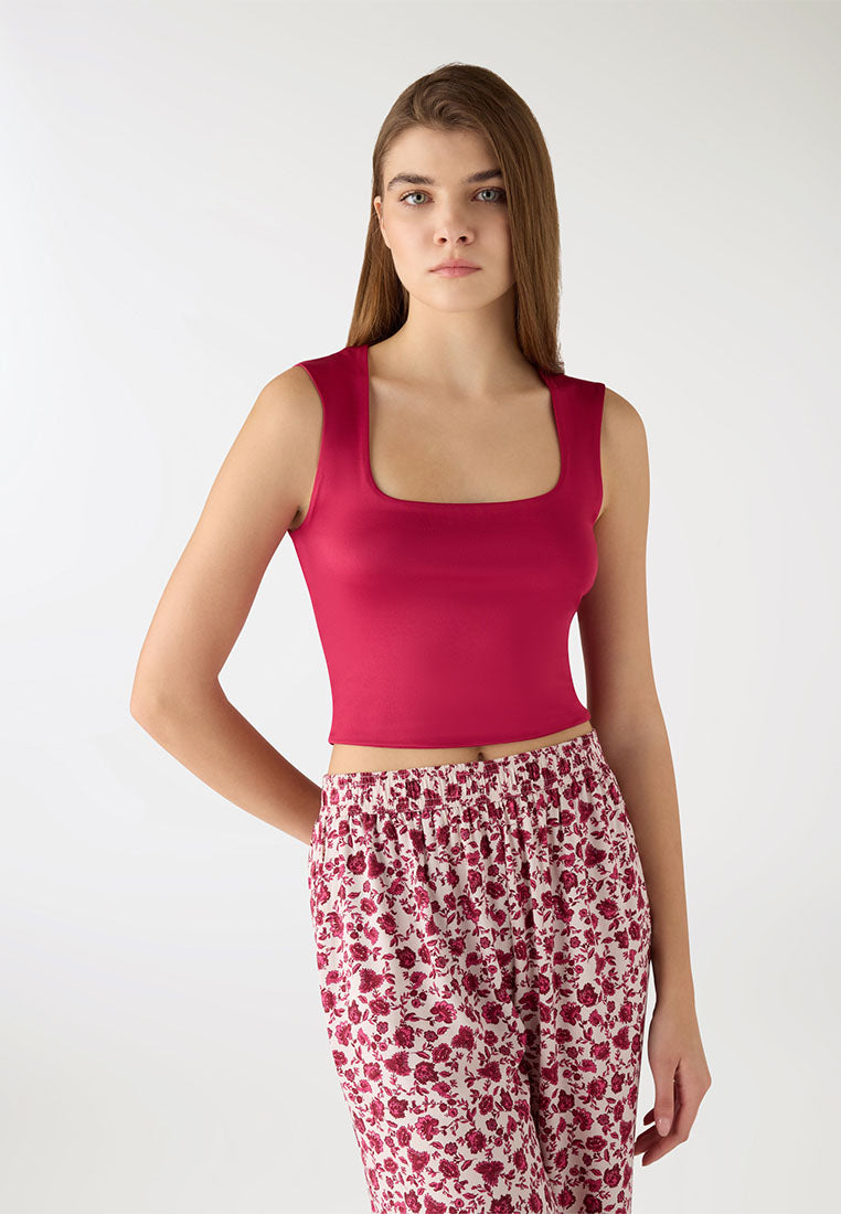 Women's Square-Neck Cropped Tank