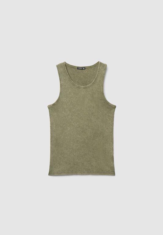 Men's Faded Ribbed Tank Top
