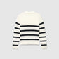 Women's Striped polo collar sweater