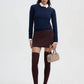 Womens's Pinstriped Mini Skort with Slit