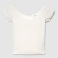 Women's V-neck Lace Trim Short Sleeves T-Shirt