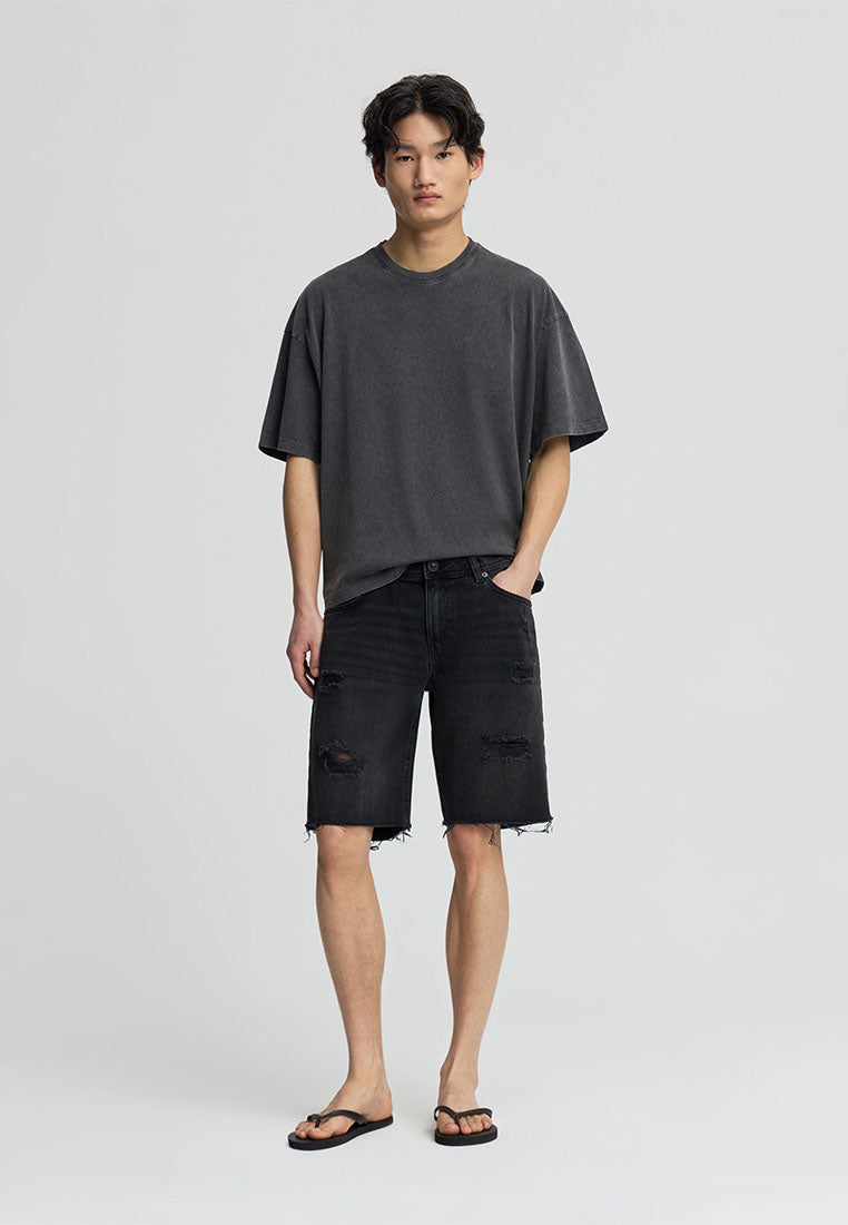 Men's Ripped Denim Shorts
