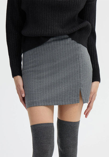 Womens's Pinstriped Mini Skort with Slit
