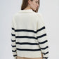 Women's Striped polo collar sweater