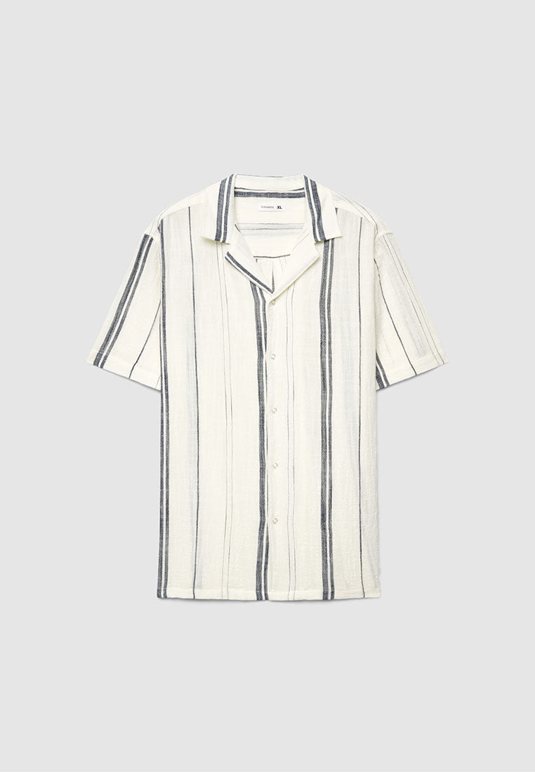 Men's Striped Bowling Shirt