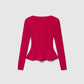 Women's Shimmer-effect peplum top