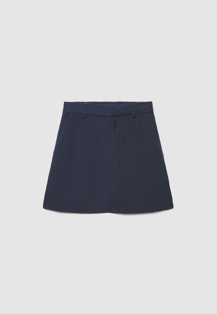 Women's Plain Linen-Effect Shorts