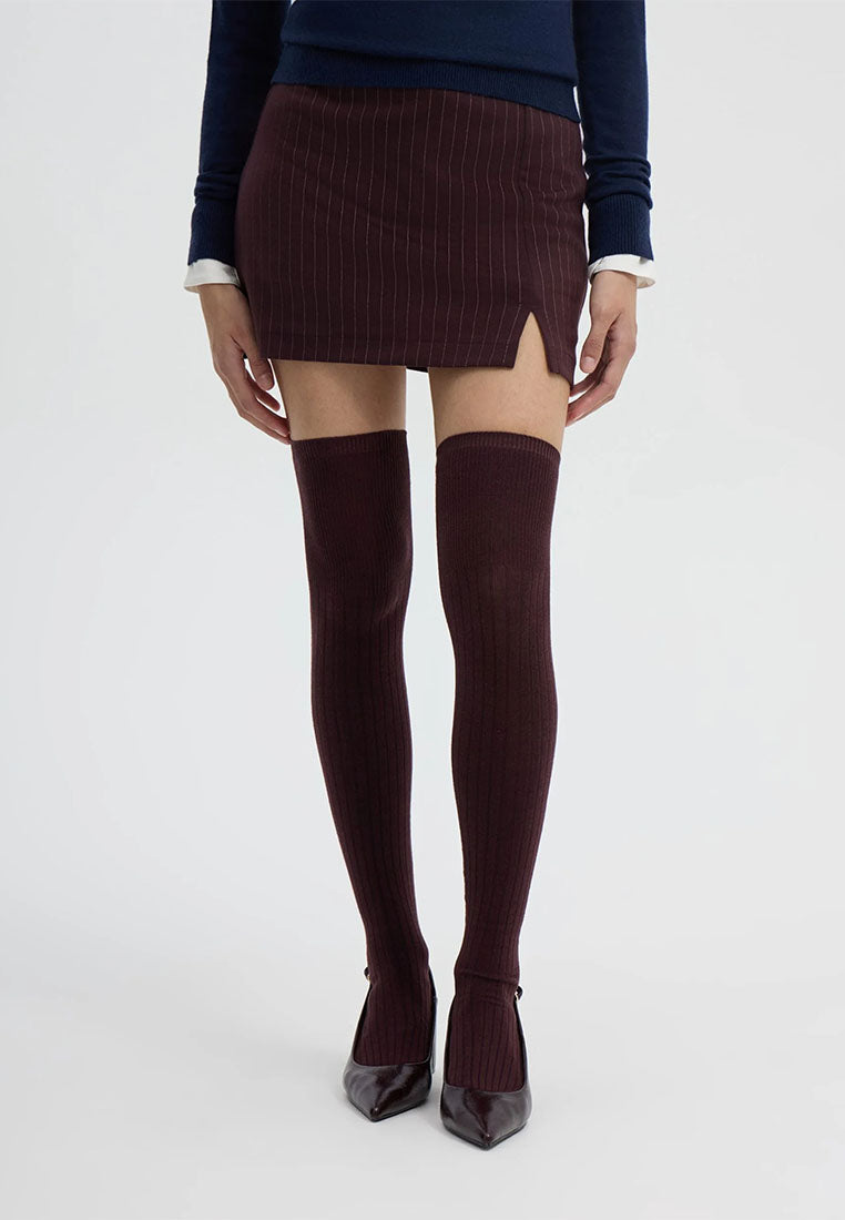 Womens's Pinstriped Mini Skort with Slit