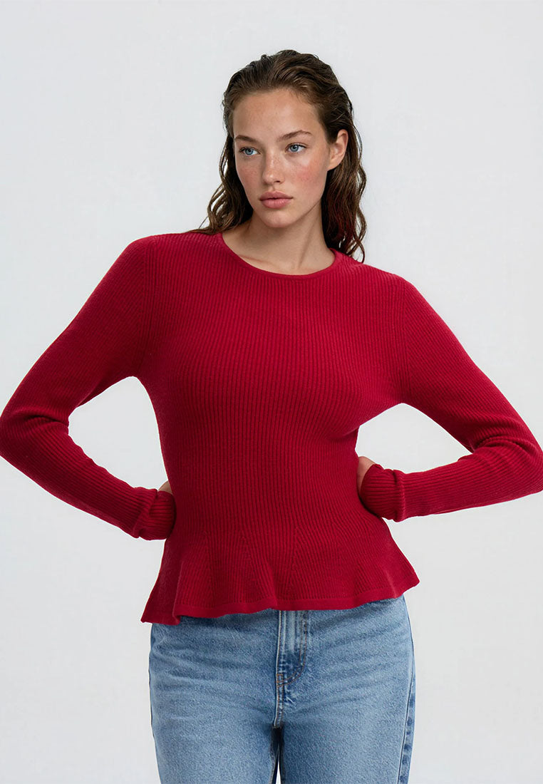 Women's Shimmer-effect peplum top