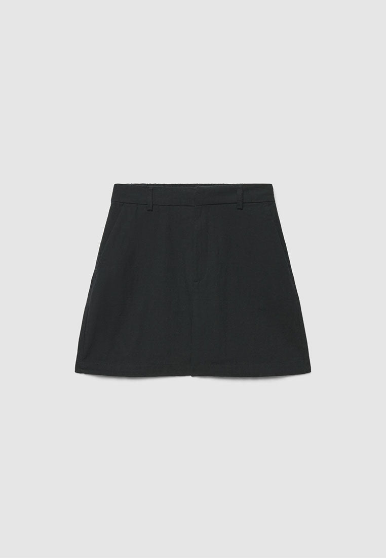 Women's Plain Linen-Effect Shorts