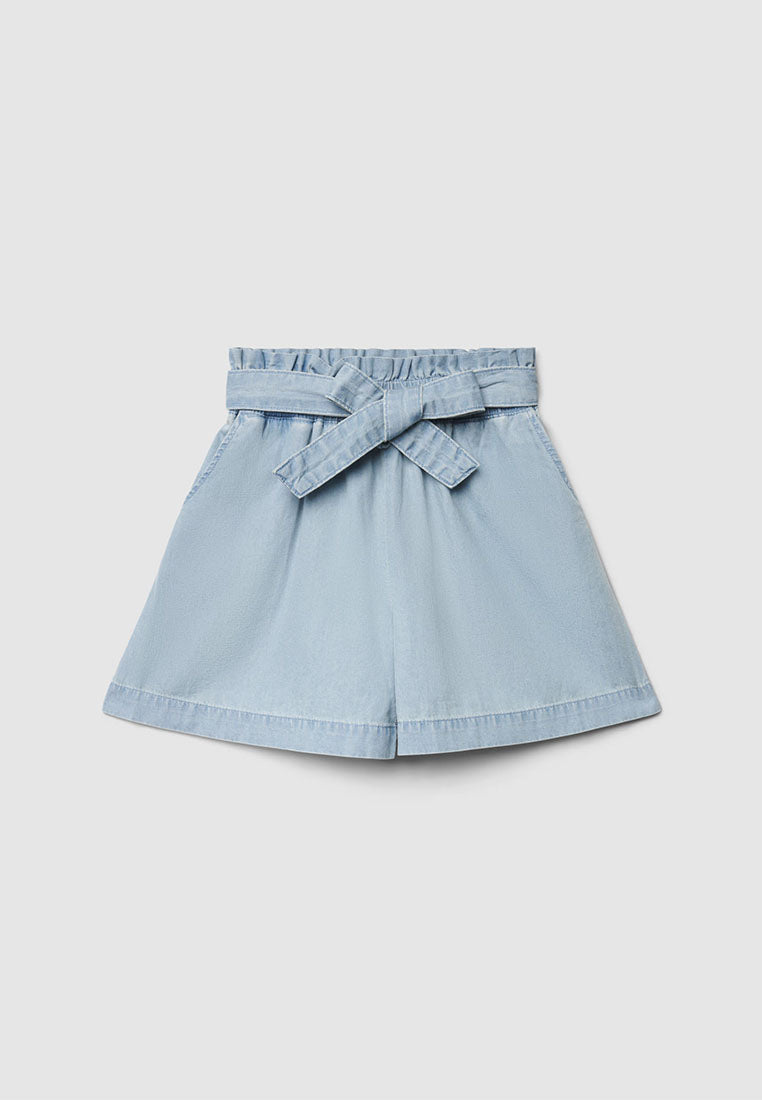 High waisted Elastic Denim Shorts for Girls