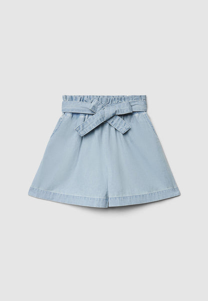 High waisted Elastic Denim Shorts for Girls