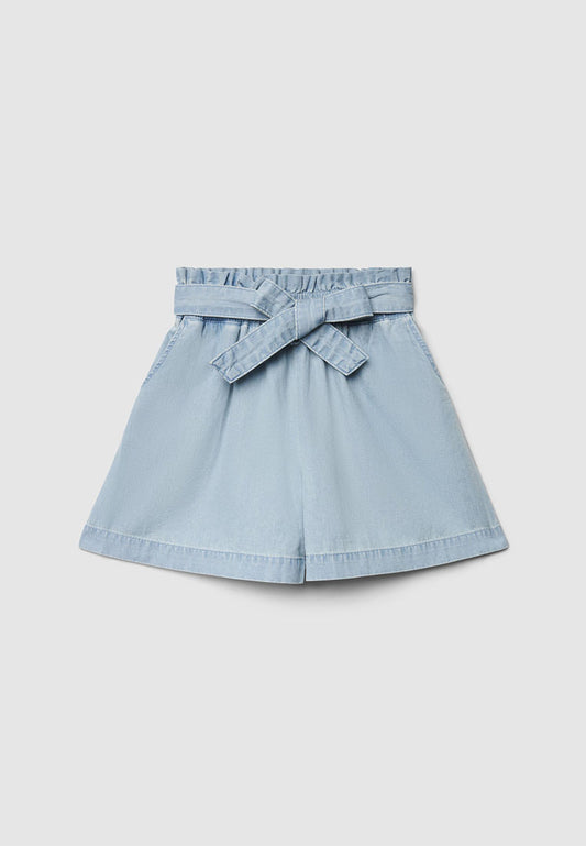 High waisted Elastic Denim Shorts for Girls
