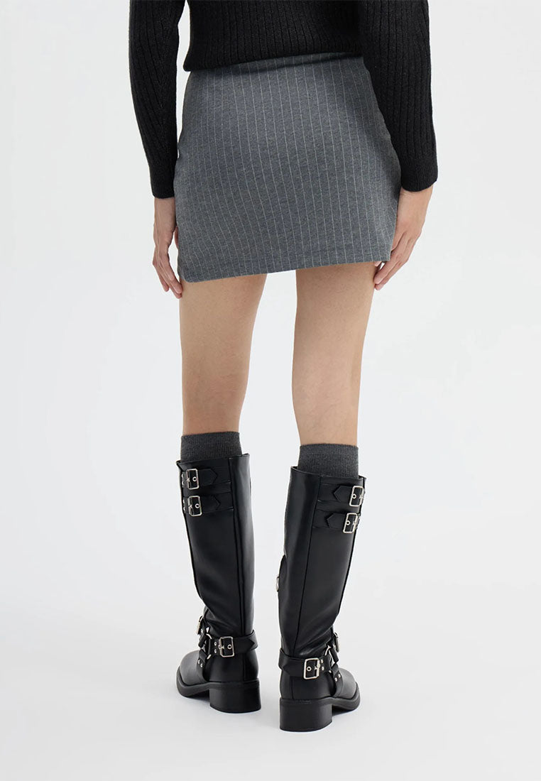 Womens's Pinstriped Mini Skort with Slit