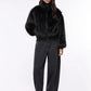 Women's Long faux fur bomber with zip closure