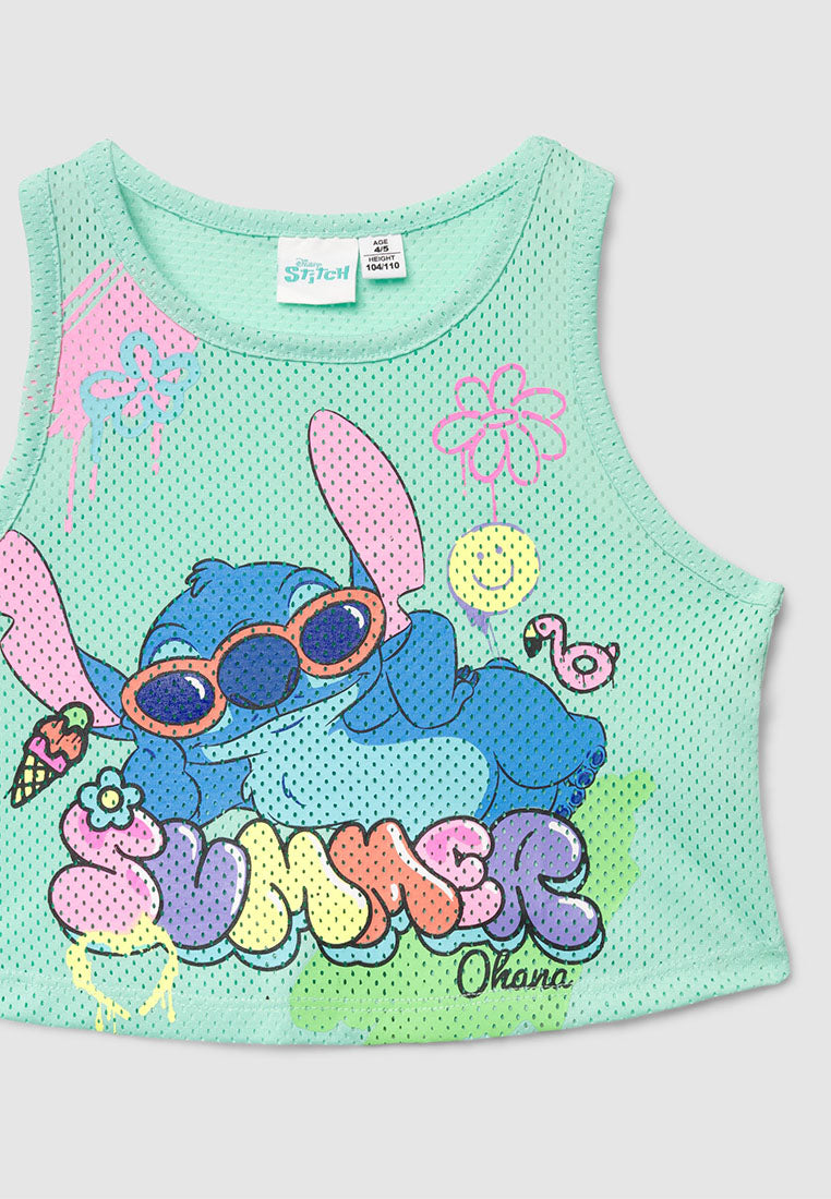 Stitch Mesh Tank Top for Girls