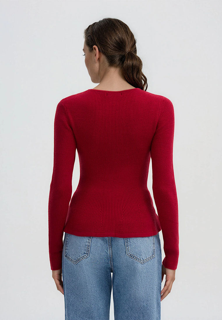 Women's Shimmer-effect peplum top