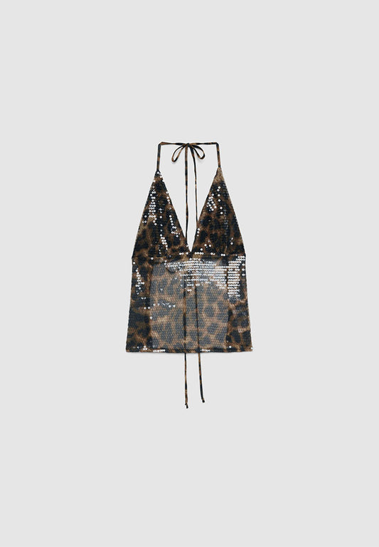 Women's Plunging V-Neck Backless Top