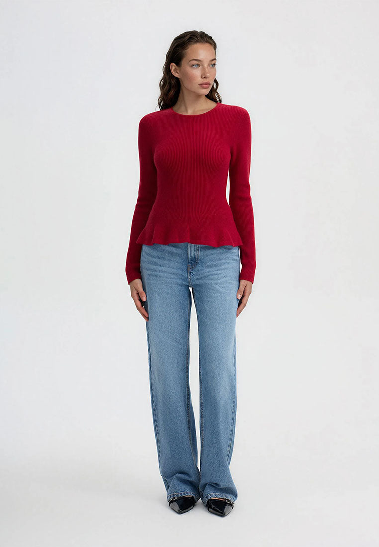 Women's Shimmer-effect peplum top