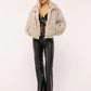 Women's Long faux fur bomber with zip closure