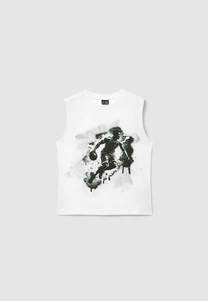 Basketball Print Tank Top for Boys
