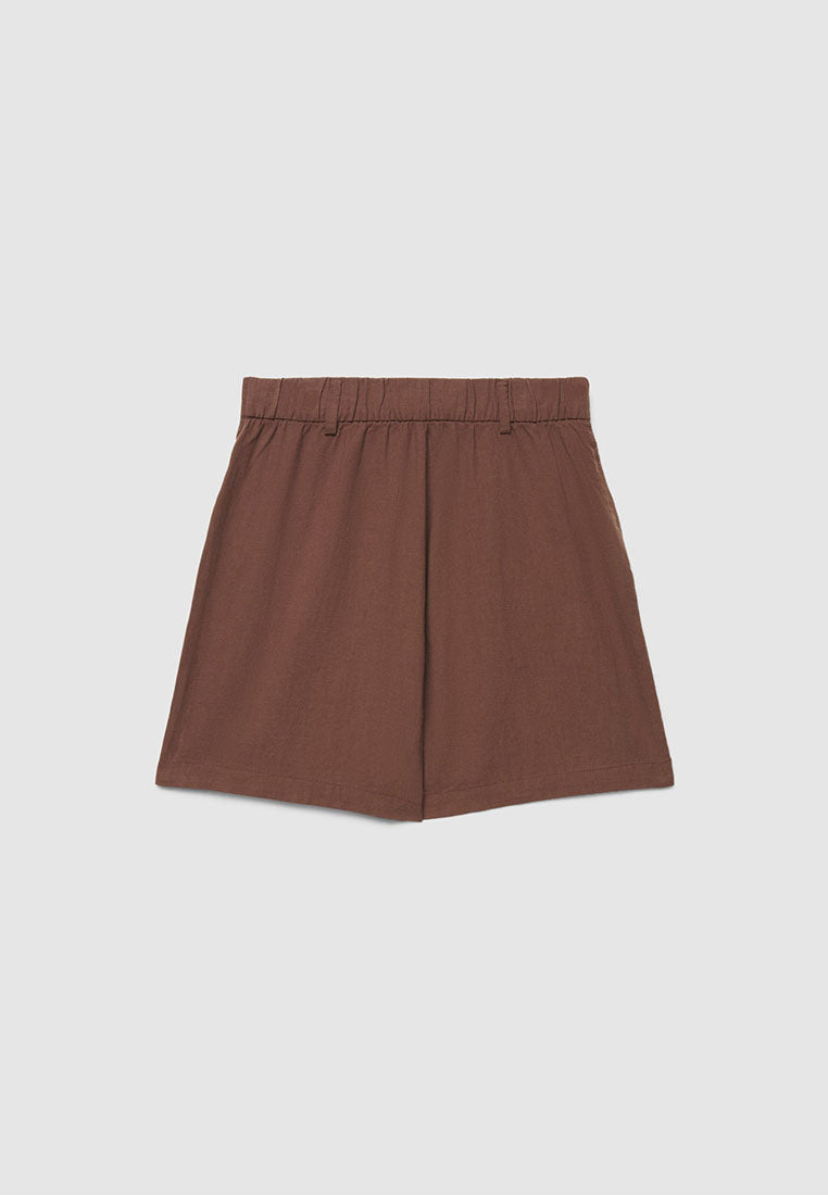 Women's Plain Linen-Effect Shorts