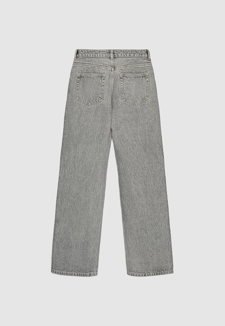 Women's Light Grey Wash Straight Leg Jeans