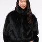 Women's Long faux fur bomber with zip closure