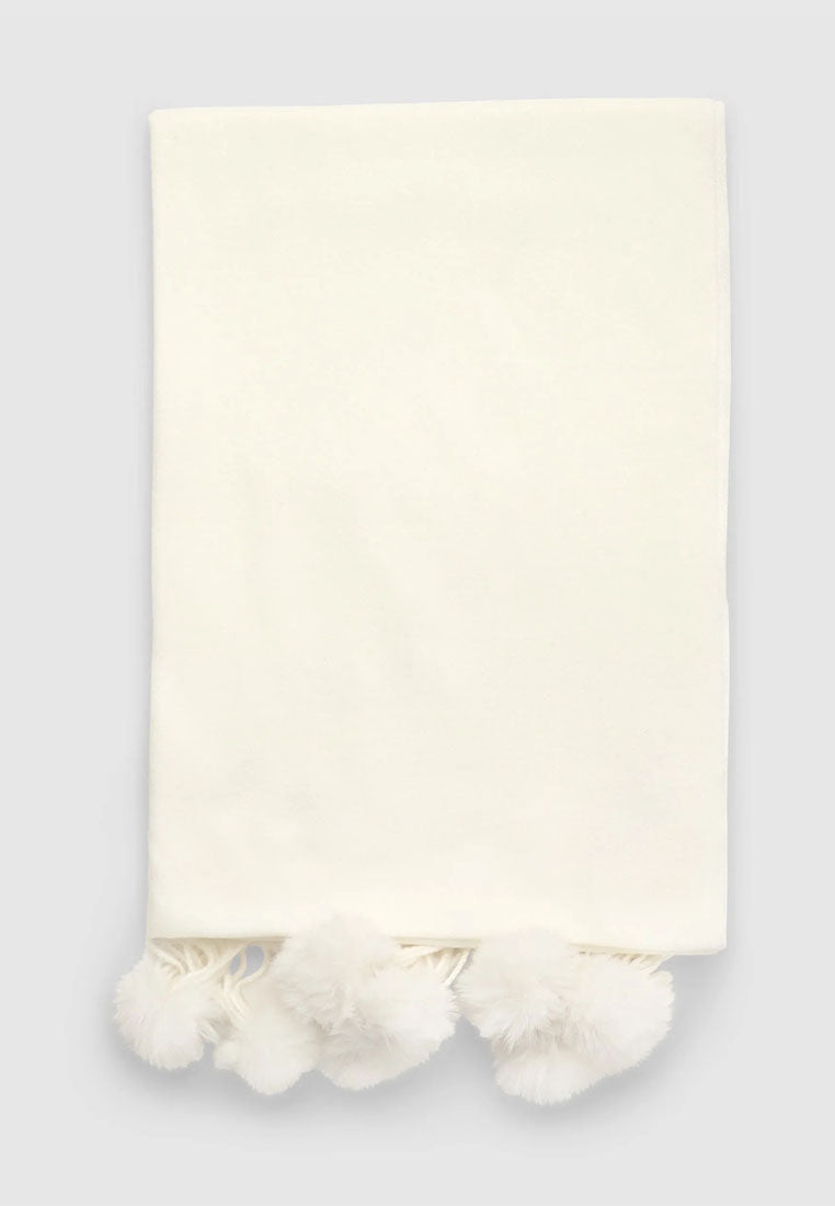 Women's Maxi scarf with pom pom and fringes