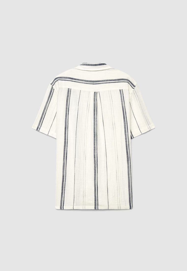 Men's Striped Bowling Shirt