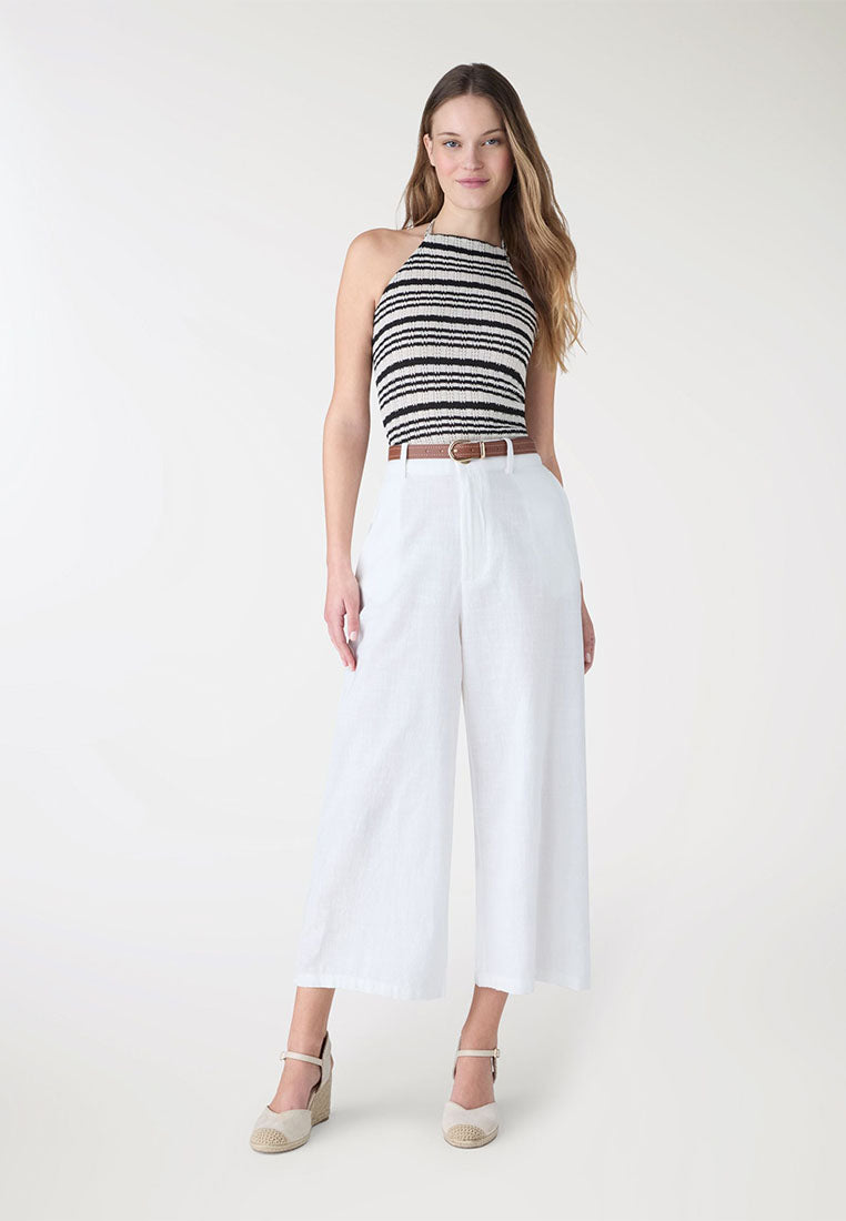 Women's Linen-look Crop Trousers